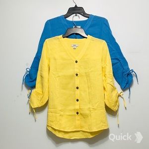 2-pk New Croft & Barrow Ruched Side Tie Tops